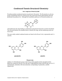 Condensed Tannin Structural Chemistry