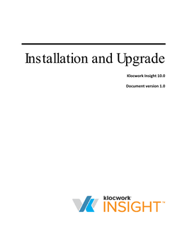 Installation and Upgrade