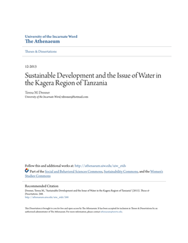 Sustainable Development and the Issue of Water in the Kagera Region of Tanzania Teresa M