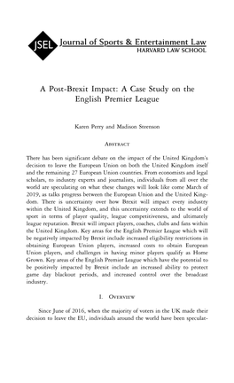 A Post-Brexit Impact: a Case Study on the English Premier League