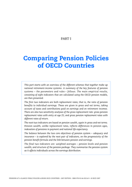 Comparing Pension Policies of OECD Countries