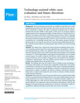 Technology-Assisted White Cane: Evaluation and Future Directions