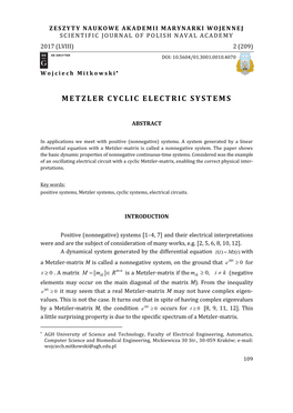 Metzler Cyclic Electric Systems