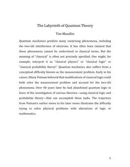 The Labyrinth of Quantum Theory