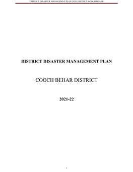 Cooch Behar District Disaster Management Plan 2021-22