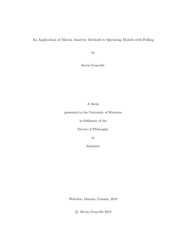 An Application of Matrix Analytic Methods to Queueing Models with Polling