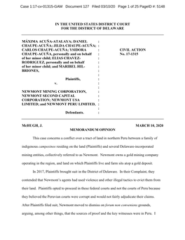 (District Court) Order Granting Motion to Dismiss – March 2020