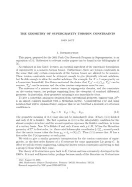 The Geometry of Supergravity Torsion Constraints