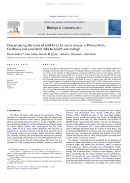 Characterizing the Trade of Wild Birds for Merit Release in Phnom Penh, Cambodia and Associated Risks to Health and Ecology