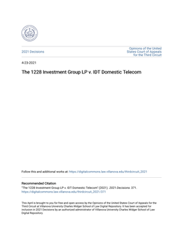 The 1228 Investment Group LP V. IDT Domestic Telecom