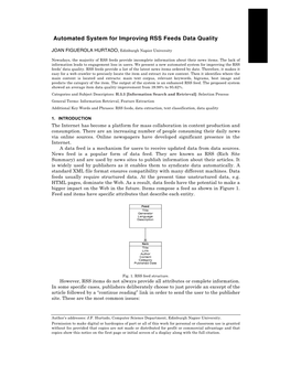 System for Improving RSS Feeds Data Quality V3