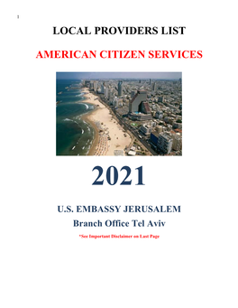 Local Providers List American Citizen Services