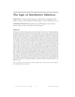 The Logic of Distributive Bilattices