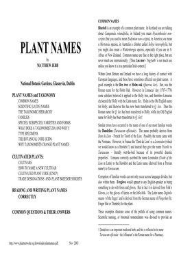 PLANT NAMES Africa Or New Zealand