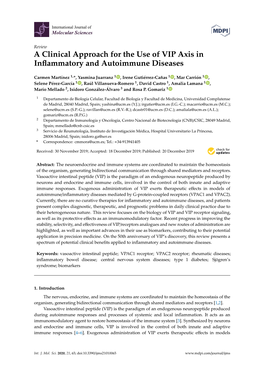 A Clinical Approach for the Use of VIP Axis in Inflammatory And