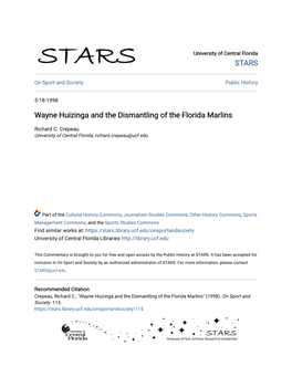 Wayne Huizinga and the Dismantling of the Florida Marlins