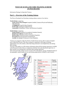 West of Scotland Core Psychiatry Training Induction