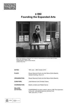 ± I96I Founding the Expanded Arts