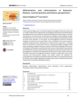 Afforestation and Reforestation in Romania: History, Current Practice and Future Perspectives