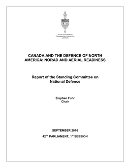 Canada and the Defence of North America: Norad and Aerial Readiness