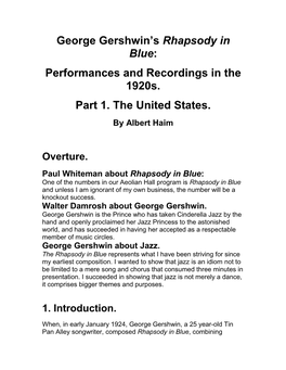 George Gershwin's Rhapsody in Blue