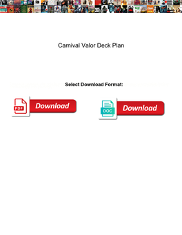 Carnival Valor Deck Plan