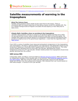 Satellite Measurements of Warming in the Troposphere