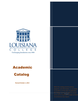 2014-2015 Undergraduate Academic Catalog