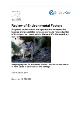 Mallee Cliffs National Park Review of Environmental Factors for The