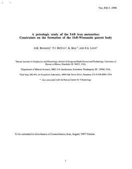 A Petrologic Study of the IAB Iron Meteorites: Constraints on the Formation Ofthe IAB-Winonaite Parent Body