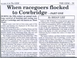 Wnen Racegoers Flocked to Cowbridge