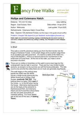 Holtye and Colemans Hatch