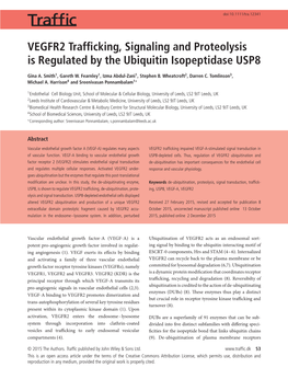 VEGFR2 Trafficking, Signaling and Proteolysis Is Regulated by The