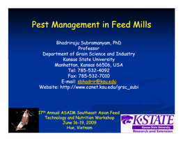 Pest Management in Feed Mills