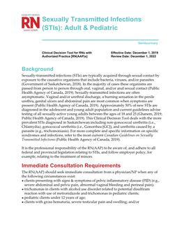 Sexually Transmitted Infections (Stis): Adult & Pediatric ______Genitourinary