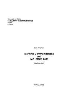 Maritime Communications and IMO SMCP 2001