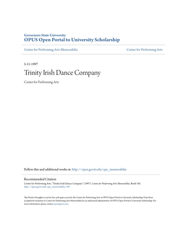 Trinity Irish Dance Company Center for Performing Arts