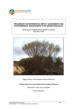 Preliminary Environmental Impact Assessment and Environmental Management Plan (Minor Projects)