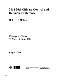 2014 26Thchinese Control and Decision
