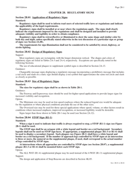 Chapter 2B. Regulatory Signs