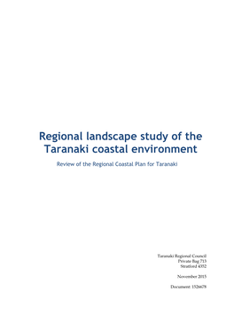 Regional Landscape Study of the Taranaki Coastal Environment
