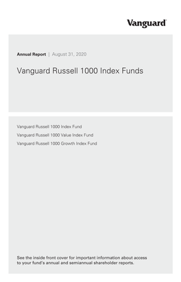 Vanguard Russell 1000 Index Funds Annual Report August 31, 2020