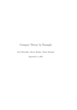 Category Theory by Example