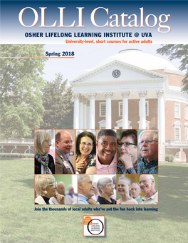 Osher Lifelong Learning Institute @ Uva University-Level, Short Courses for Active Adults