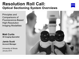 Resolution Roll Call: Optical Sectioning System Overviews