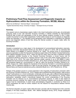 Preliminary Fluid Flow Assessment and Diagenetic Impacts On