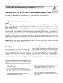 Non-Aspergillus Fungal Infections in Chronic Granulomatous Disease