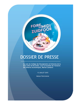 Dossier De Presse. Foire Du Midi 2015