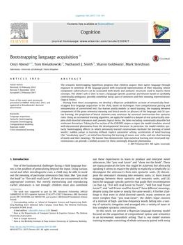 Bootstrapping Language Acquisition Q ⇑ Omri Abend ,1, Tom Kwiatkowski 2, Nathaniel J