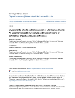 Environmental Effects on the Expression of Life Span and Aging